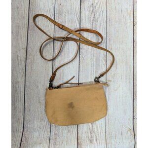 Uashmama Lunch Bag CrossBody Mini Tan Bag Italian Washable Paper Leather Strap